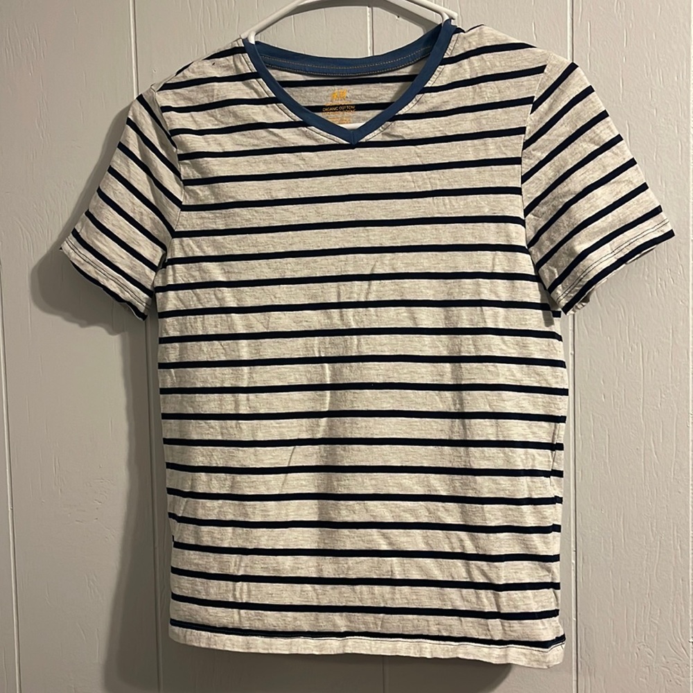 Men’s small H&M V-neck cotton striped tee